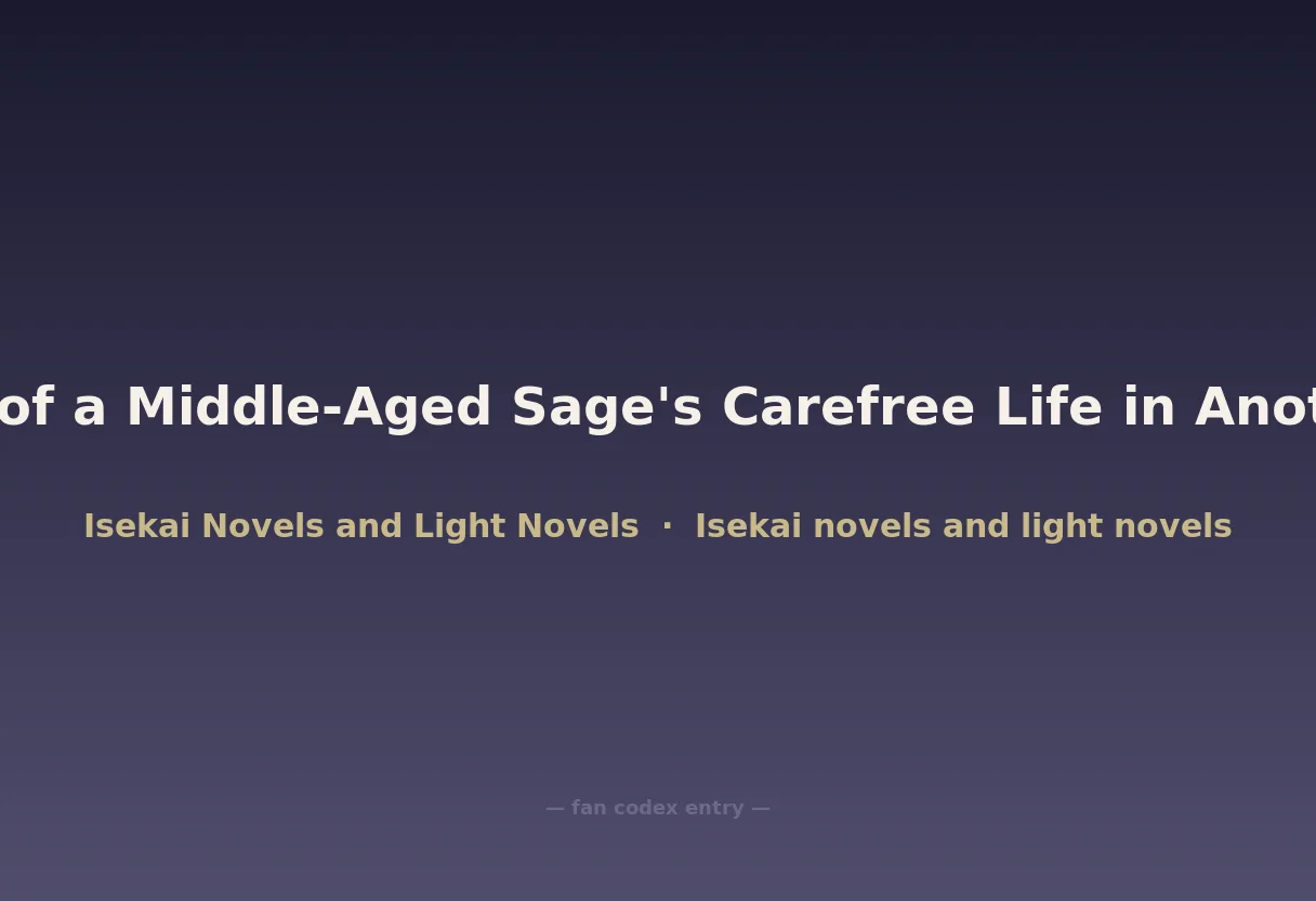The Diary of a Middle-Aged Sage's Carefree Life in Another World
